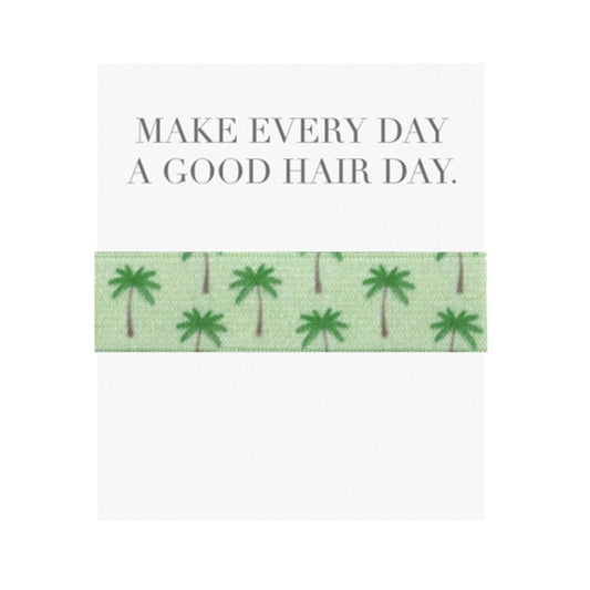 Emi Jay ‘Make Every Day a Good Hair Day’ Card with Palm Tree Hair Tie - RedRubyRougeBoutique