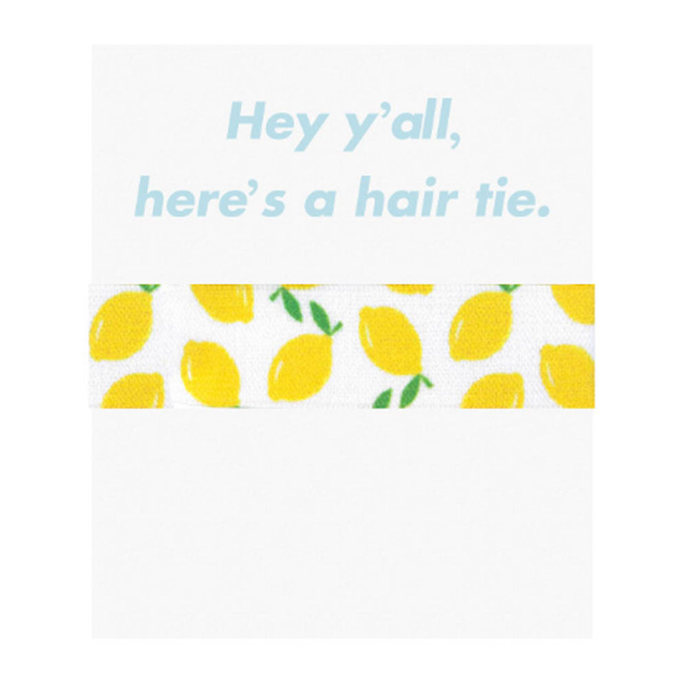Emi-Jay 'Hey Y'all' Card with Lemon Hair Tie - RedRubyRougeBoutique
