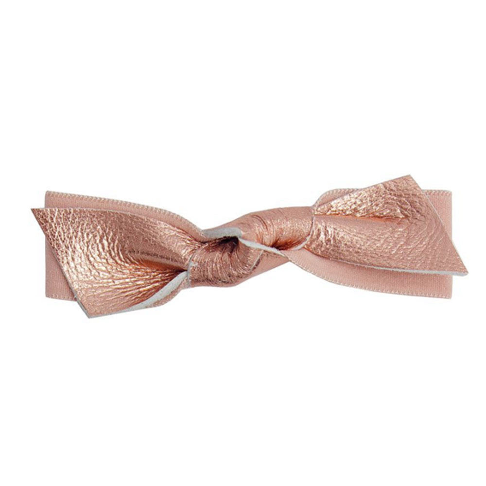 Emi Jay Rose Gold Leather Hair Bow - RedRubyRougeBoutique