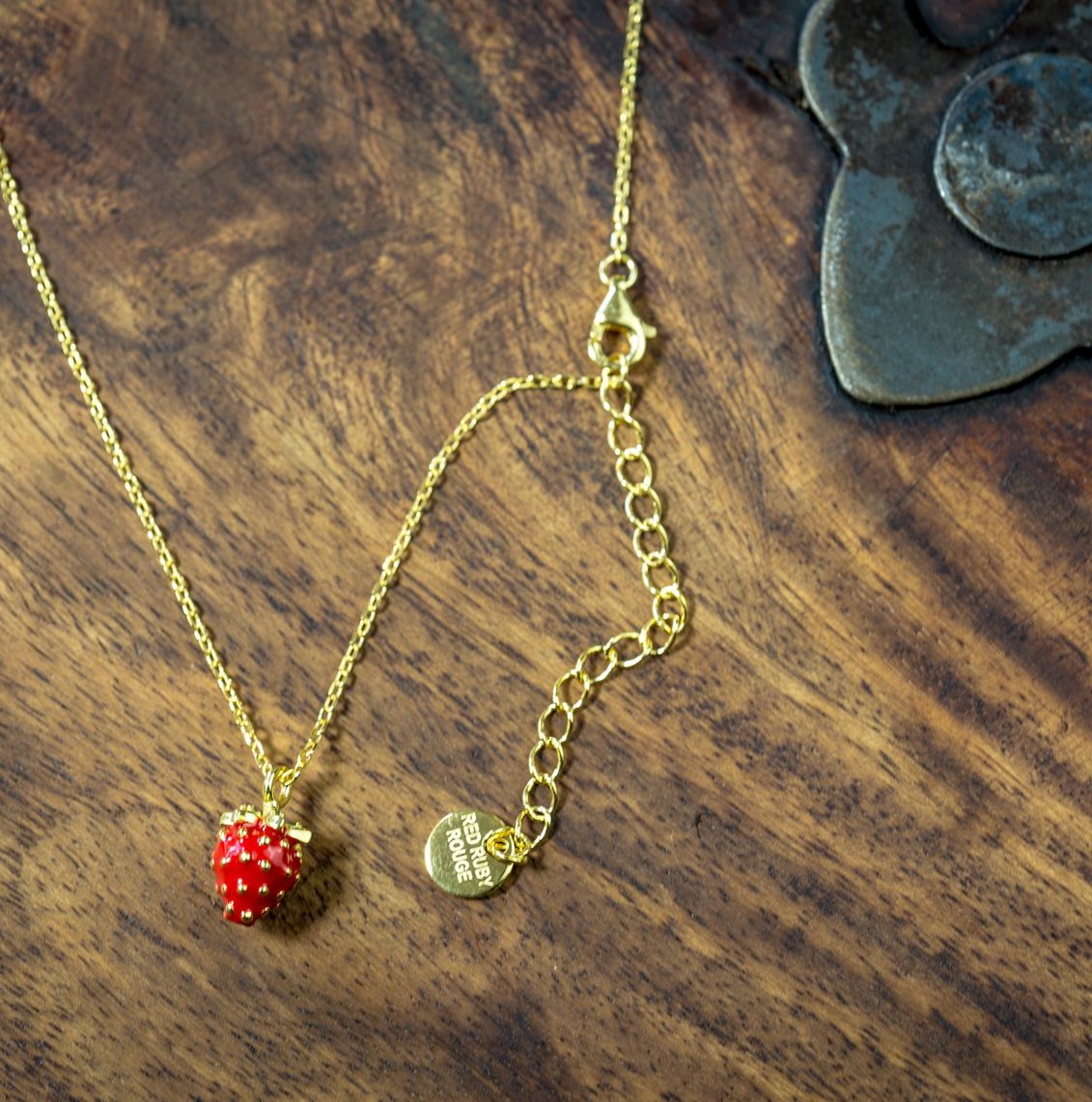 British Countryside Strawberry Necklace - RedRubyRougeBoutique