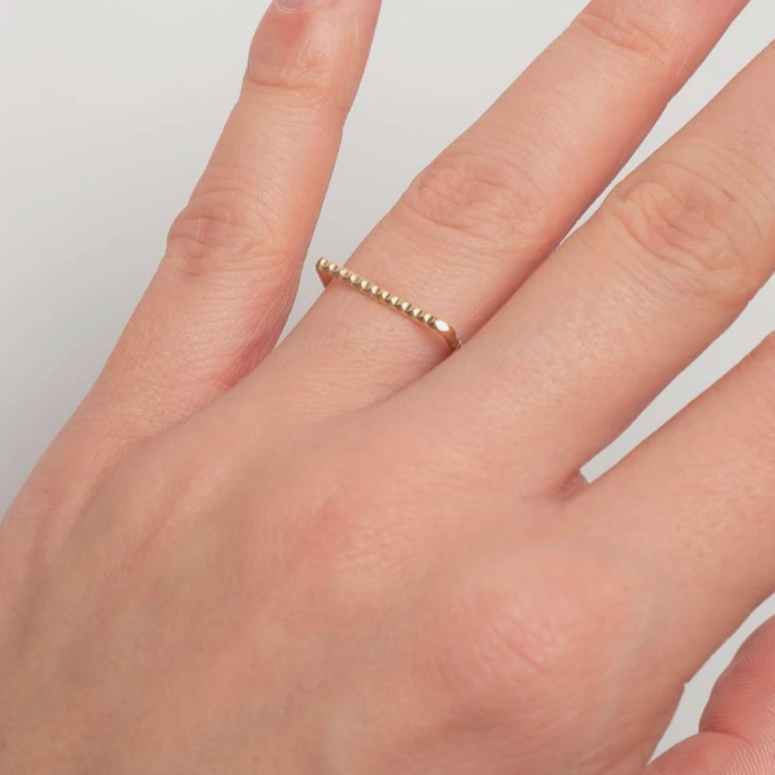 Straight Scalloped Gold Band Ring Designed By Boe - RedRubyRougeBoutique